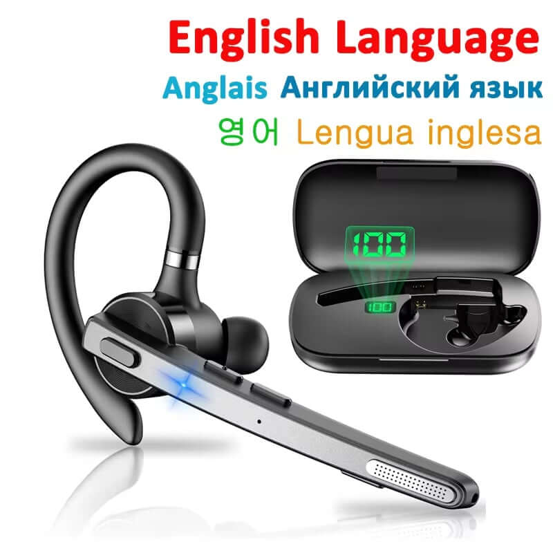 M53 Wireless Bluetooth Headset Single Earpiece Driving Headphone with Dual-Mic Noise Cancelling Handsfree Earphones