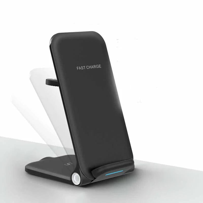 Compact Stand-Up Triple Wireless Charging Dock