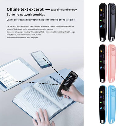 Portable Scanner Mini Handheld Document A4 Book Scanner for JPG PDF Format 300/600/900 DPI Scan Reader Pen Languages Translation