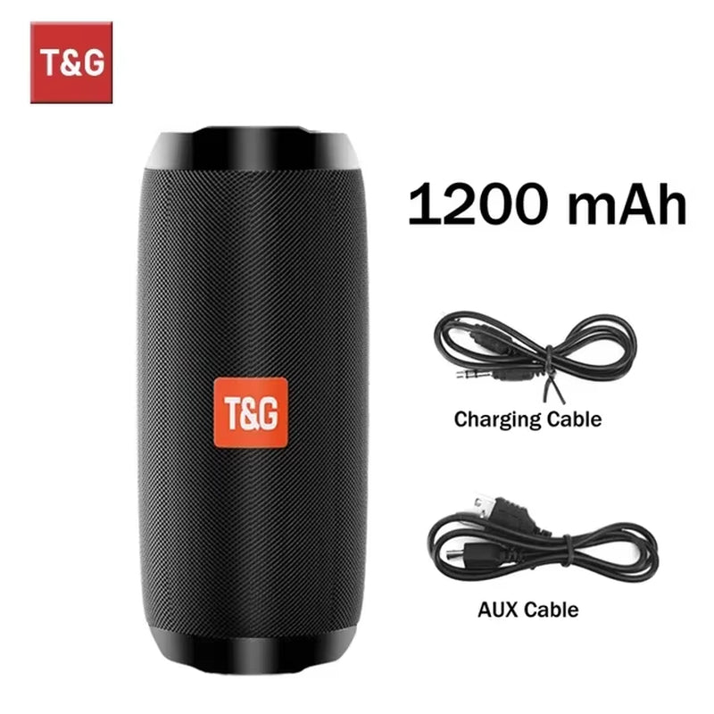 TG117 Portable Bluetooth Speaker TWS Wireless Dual Bass Outdoor Column Boombox FM AUX TF Card Music Player for Camping Riding