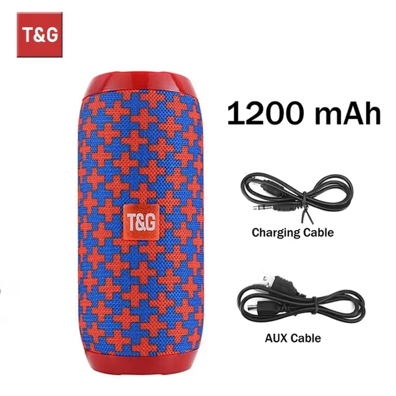TG117 Portable Bluetooth Speaker TWS Wireless Dual Bass Outdoor Column Boombox FM AUX TF Card Music Player for Camping Riding