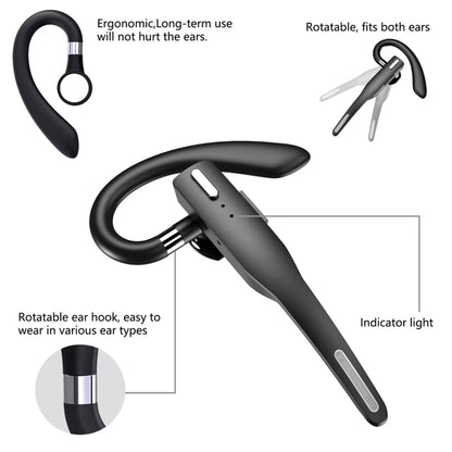 YYK525 Wireless Bluetooth-Compatible Earphone Handsfree Business Headset Mini Earbuds Built-In Mic for Car Driving 896C