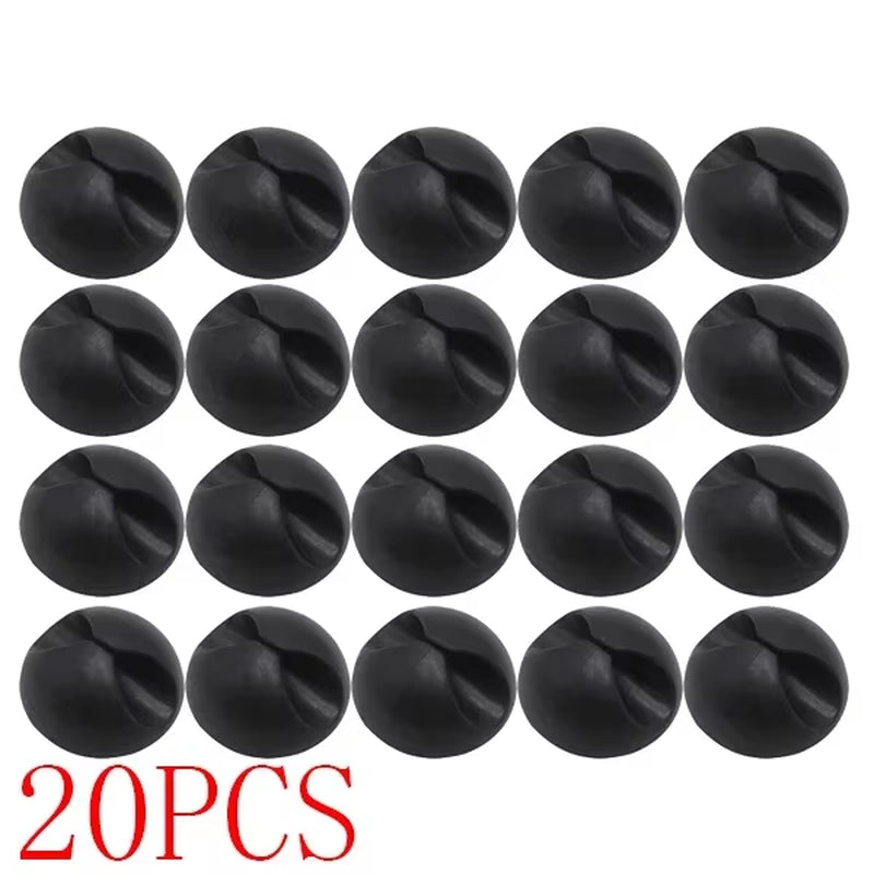 20Pcs Car Cable Clips Silicone USB Line Desktop Management Compatible Clips for Driving Recorder Wire Organizer Auto Accessories