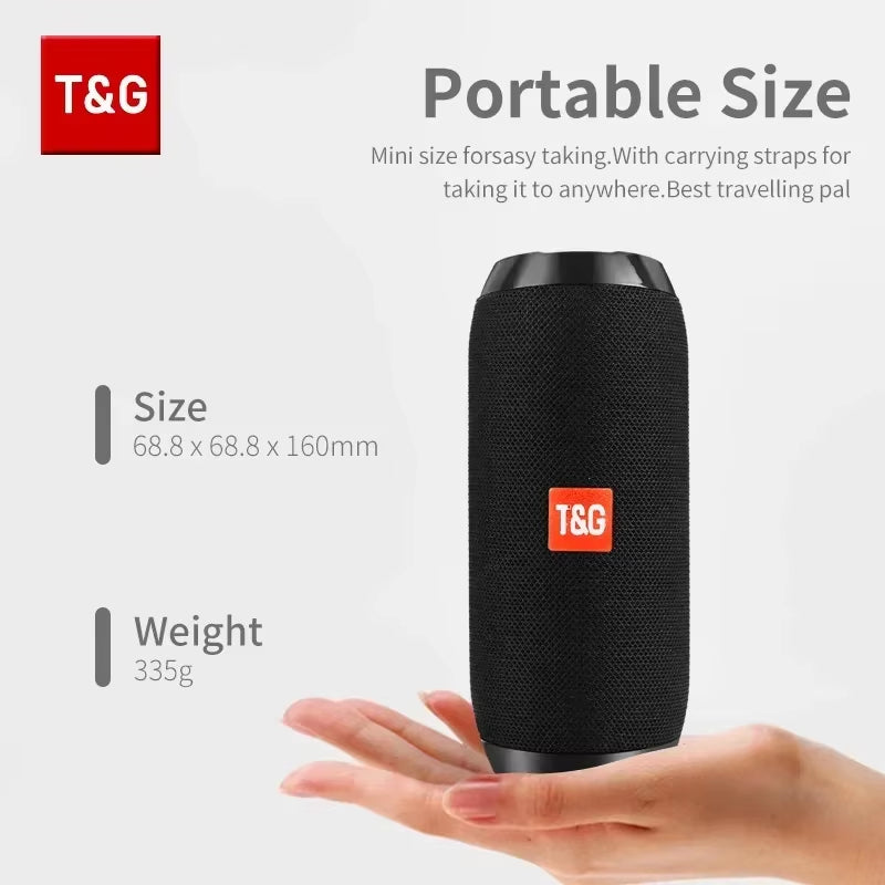 TG117 Portable Bluetooth Speaker TWS Wireless Dual Bass Outdoor Column Boombox FM AUX TF Card Music Player for Camping Riding