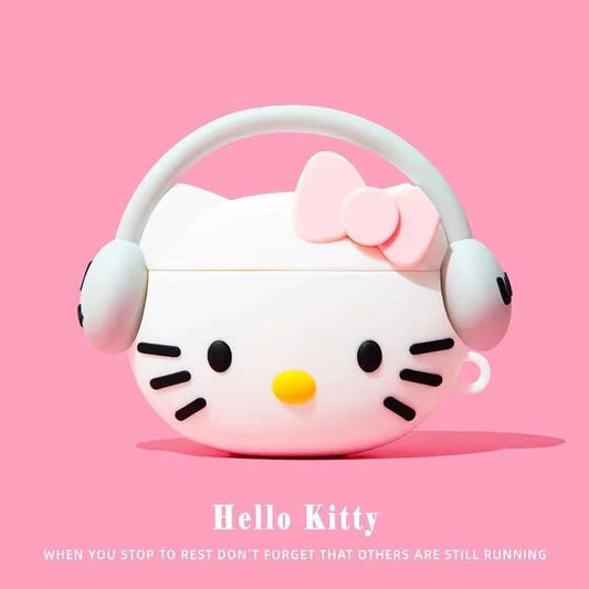 For Airpods 1 2 3 4 Pro Pro 2 Hello Kitty Kuromi Melody Listen to Music Silicone Earphone Case Accessories Cover