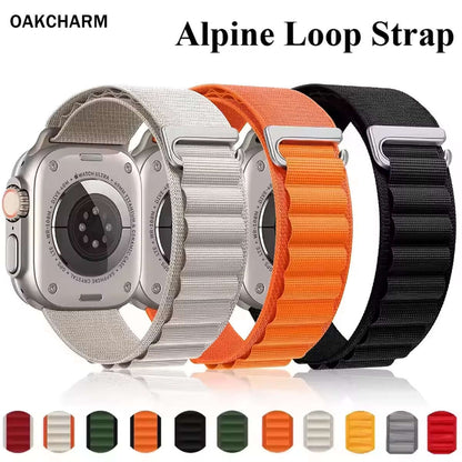 Alpine Loop Strap for Apple Watch Band Ultra 2 49Mm 46Mm 44Mm 40Mm 45Mm 41Mm 42Mm 38Mm Nylon Bracelet Iwatch 10 9 8 7 6 SE Band