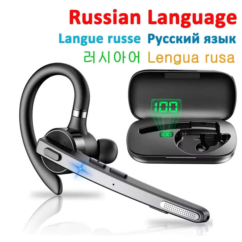 M53 Wireless Bluetooth Headset Single Earpiece Driving Headphone with Dual-Mic Noise Cancelling Handsfree Earphones